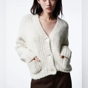 ZARA Wool Alpaca Blend Cardigan
Sweater Gray Size M